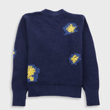 Folk | Folk Waffle Cardigan - Embroidered Yellow Flower | Folk x Goss Brothers 