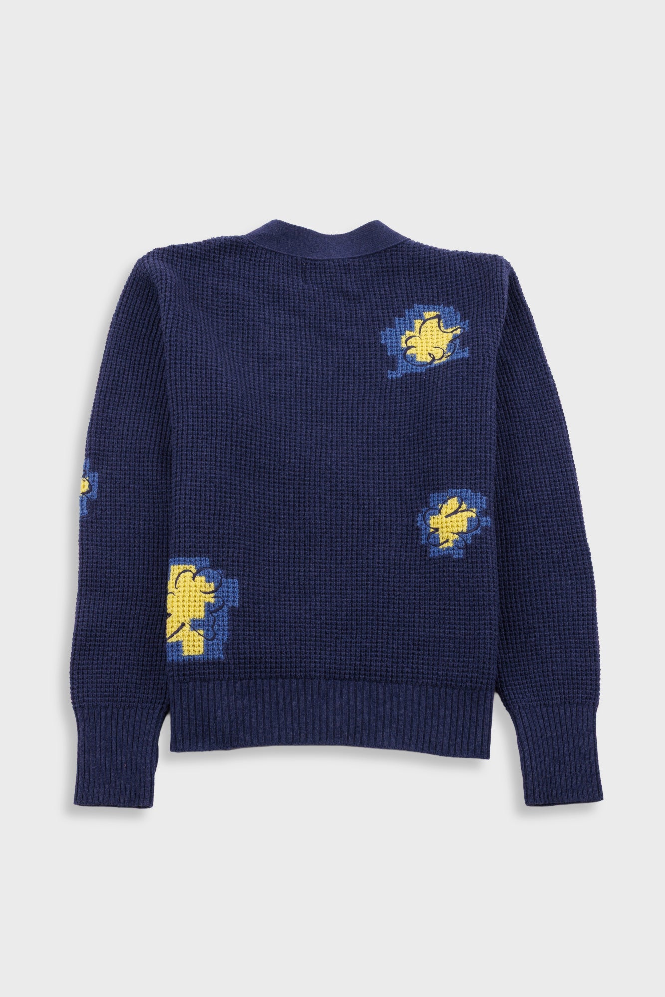 Folk | Folk Waffle Cardigan - Embroidered Yellow Flower | Folk x Goss Brothers 
