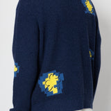 Folk | Folk Waffle Cardigan - Embroidered Yellow Flower | Folk x Goss Brothers 