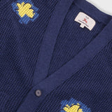 Folk | Folk Waffle Cardigan - Embroidered Yellow Flower | Folk x Goss Brothers 