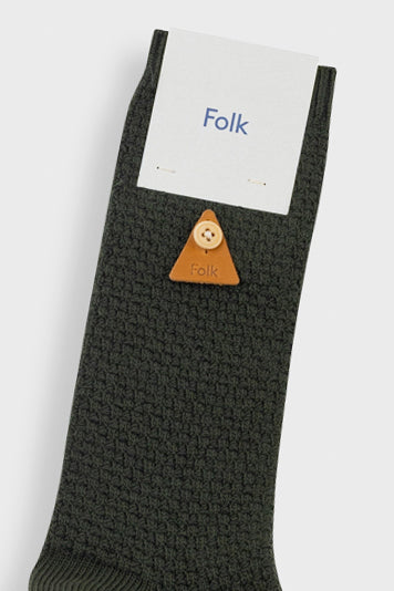 Waffle Sock - Dark Olive