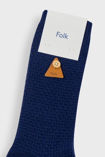 Folk | Folk Waffle Sock - Navy