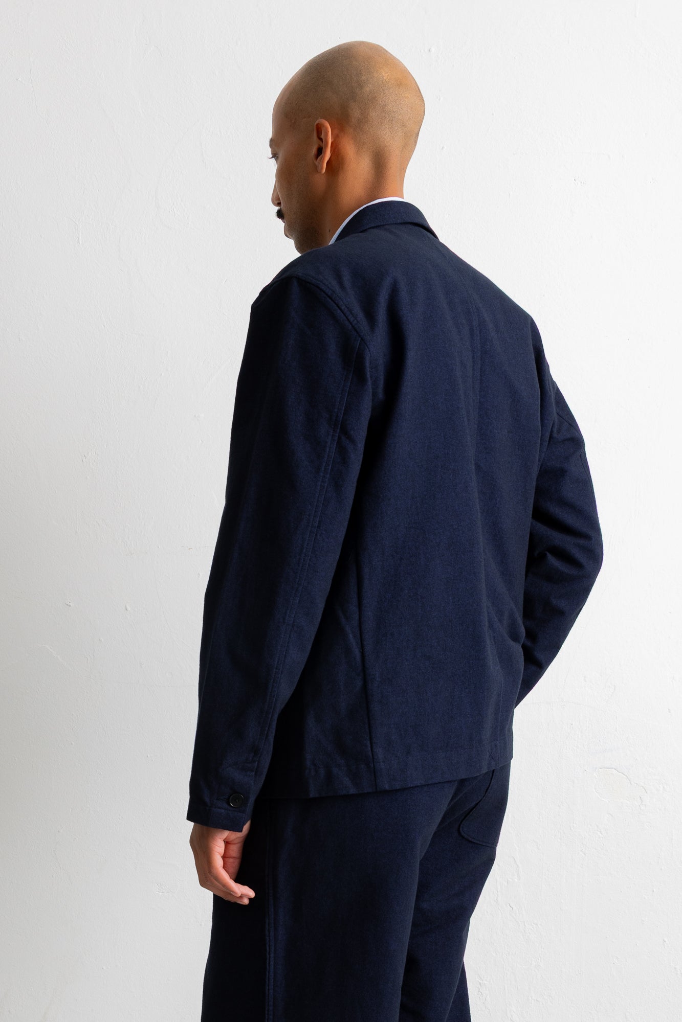 Folk | Folk Wide Fit Blazer - Navy Lightweight Moleskin