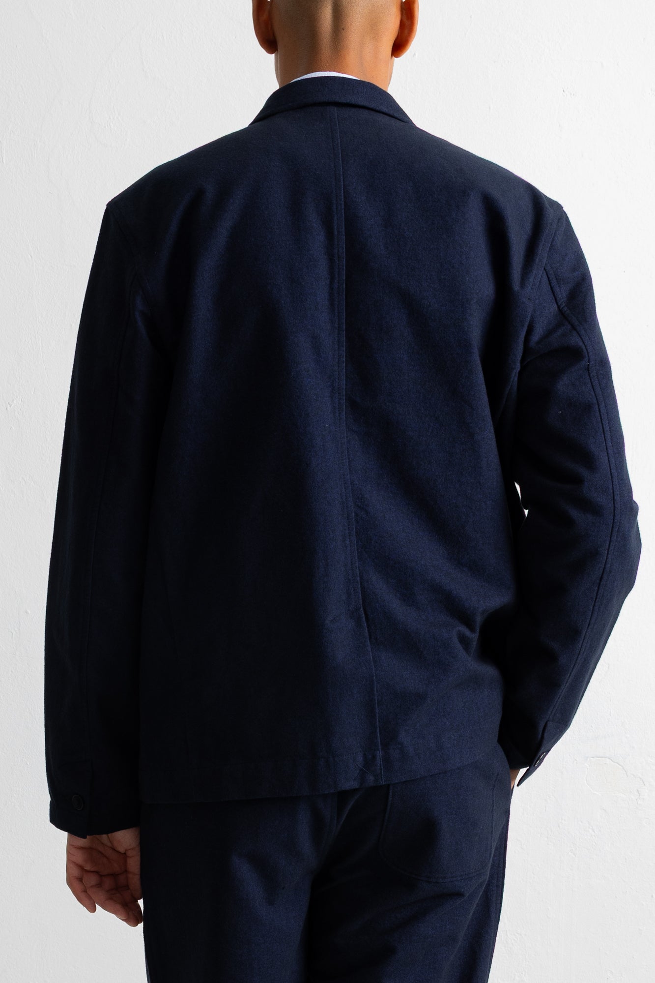 Folk | Folk Wide Fit Blazer - Navy Lightweight Moleskin