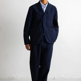 Folk | Folk Wide Fit Blazer - Navy Lightweight Moleskin