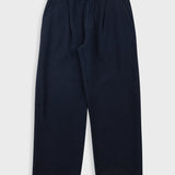 Navy blue pants on a light gray background