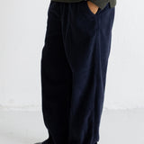 Wide Fit Trousers - Blue Black Chunky Cord