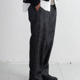 Folk | Folk Wide Fit Trousers - Black Brushed Twill