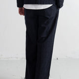Wide Fit Trouser - Black Charcoal Stripe