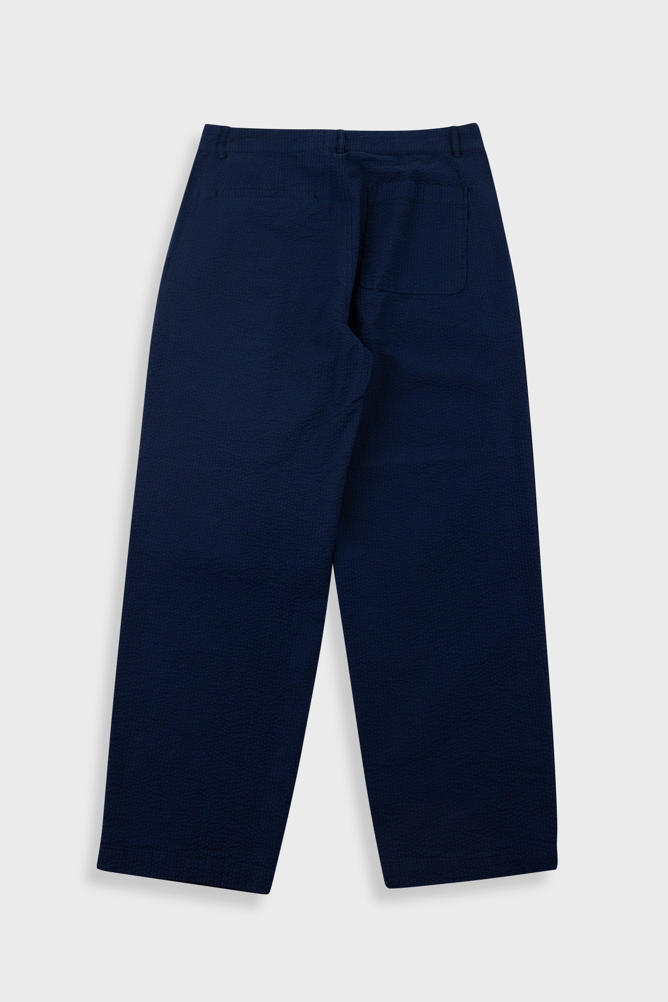Folk | Folk Wide Fit Trousers - Navy Crinkle Stripe