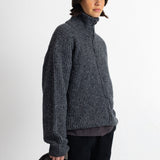 Zip Through Jumper - Mid Grey Melange