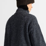 Zip Through Jumper - Mid Grey Melange