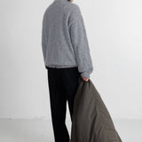 Zip Through Jumper - Mid Grey Melange
