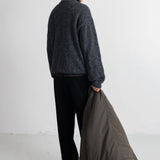 Zip Through Jumper - Mid Grey Melange