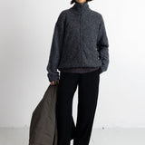 Zip Through Jumper - Mid Grey Melange
