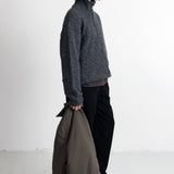 Zip Through Jumper - Mid Grey Melange