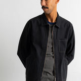 Folk | Folk Zip Overshirt - Black Herringbone