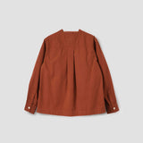MHL | Button Through Collarless Shirt - Brick
