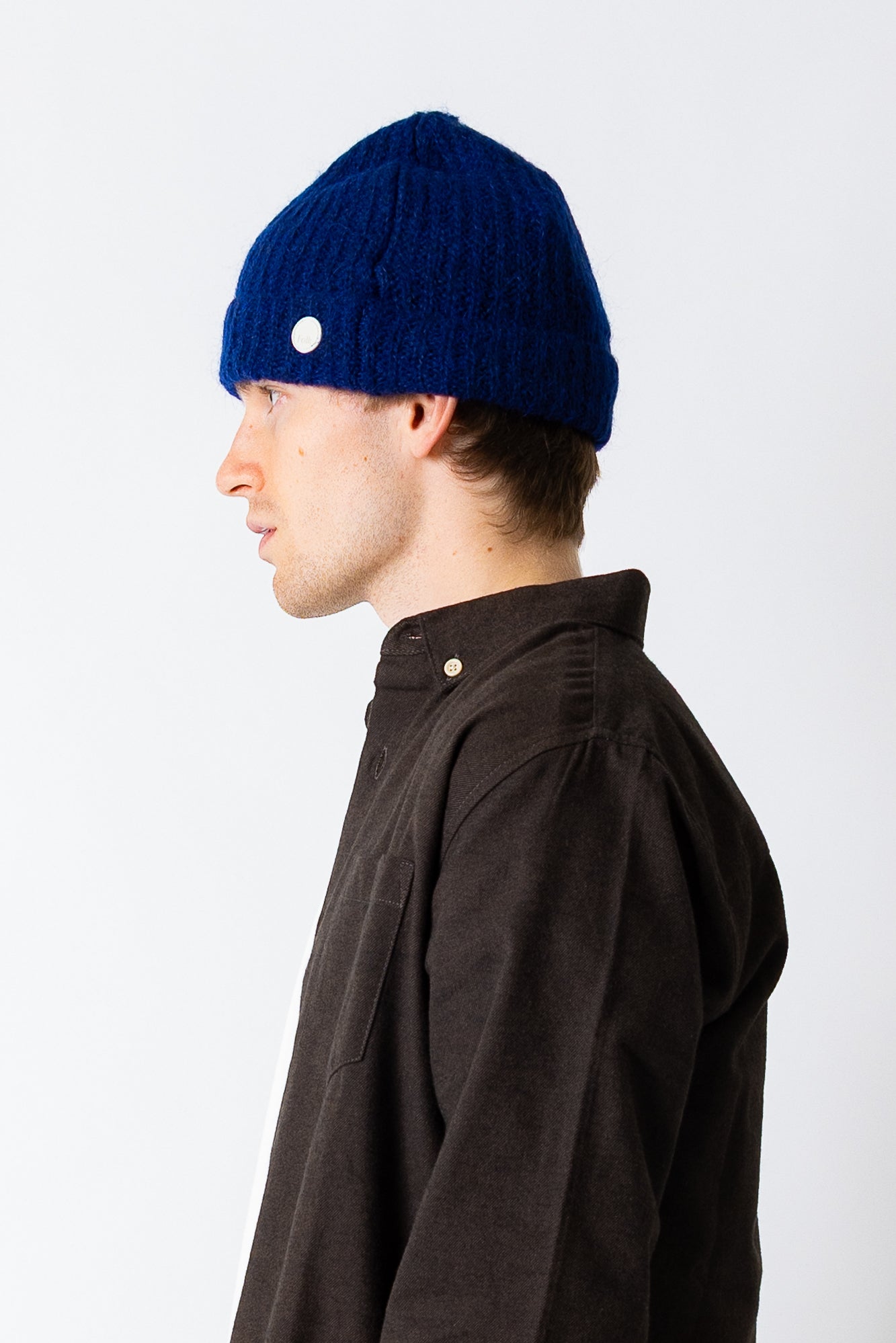 Mohair Rib Beanie - Mid Navy