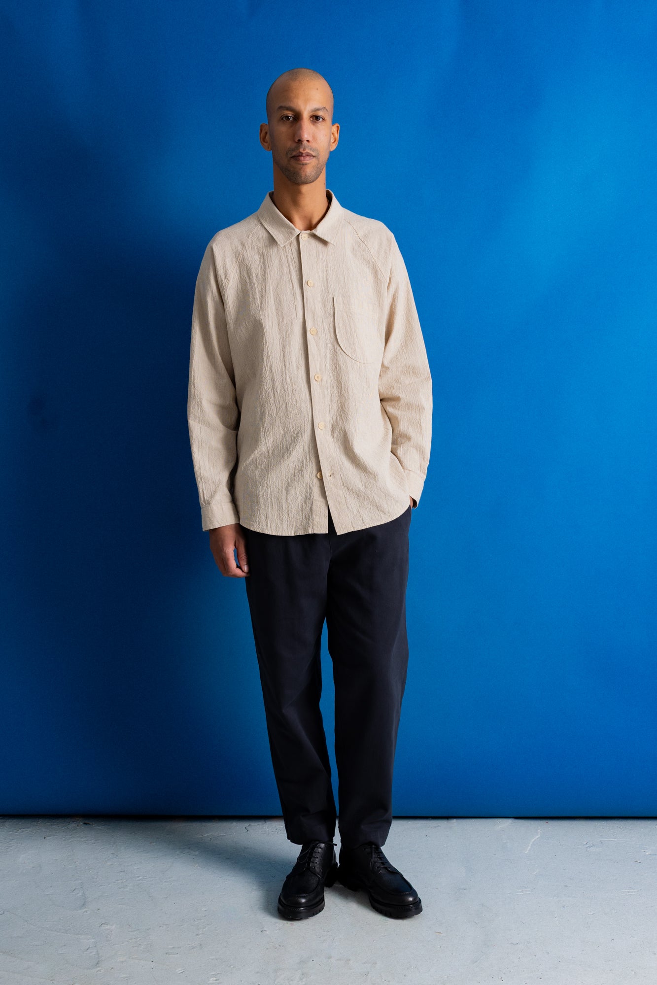Folk | Folk Drawcord Assembly Pant - Soft Black Brushed Twill