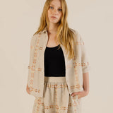 Sideline | Polly Shirt - Oat Embroidered