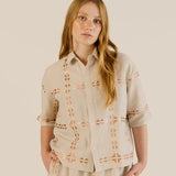 Sideline | Polly Shirt - Oat Embroidered