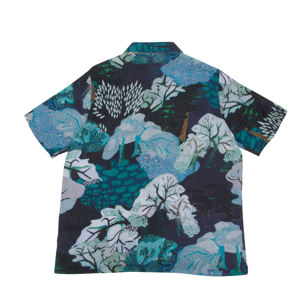Folk | Gabe Shirt - Forest Print Navy TH