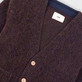 Pocket Cardigan - Navy Espresso Brushed Wool