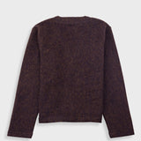 Pocket Cardigan - Navy Espresso Brushed Wool