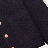 Pocket Cardigan - Charcoal Wool Twill