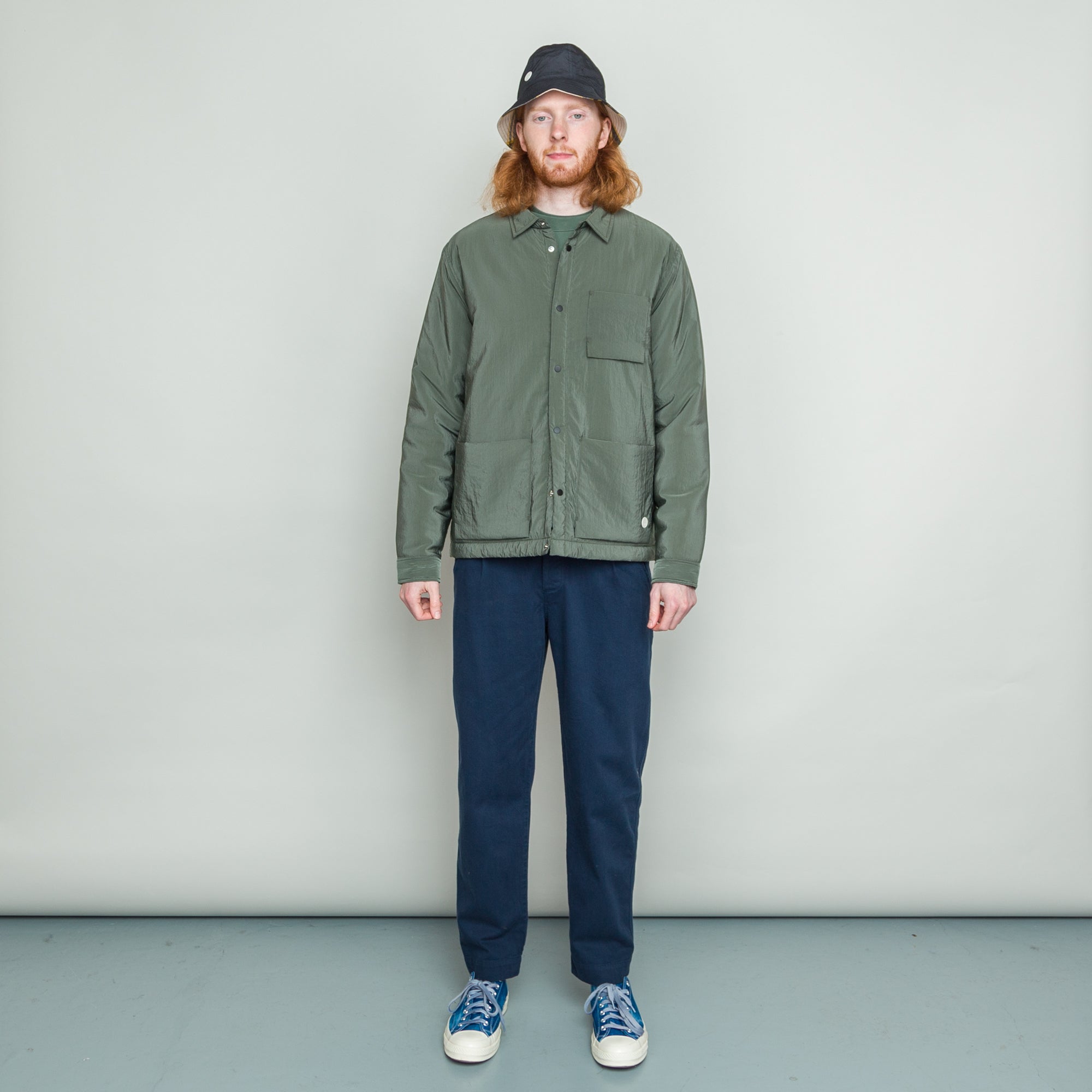 Wadded Assembly Jacket - Olive Nylon Texture – Folk