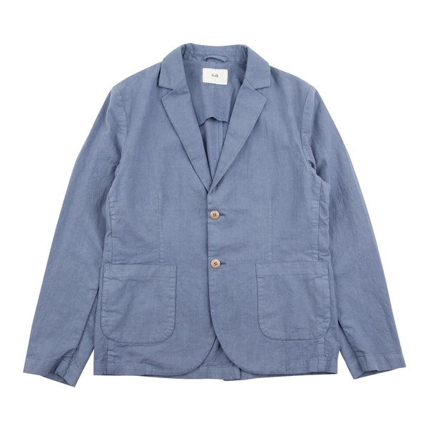 Cotton Linen Blazer - Woad