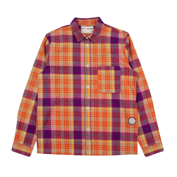 Check Overshirt - Bright Pink Multi