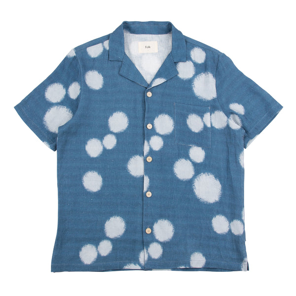 SS Soft Collar - Indigo Woad Dot Print