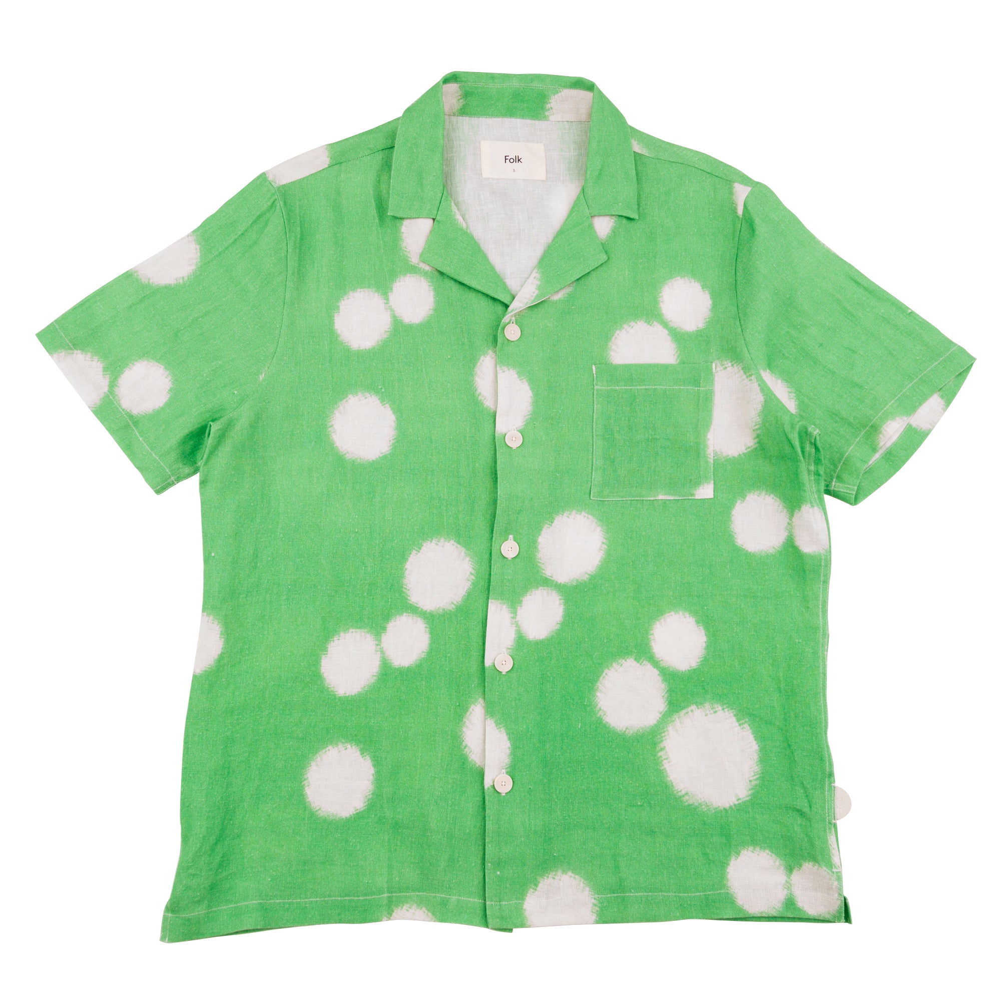 Folk | SS Soft Collar - Green Dot Print