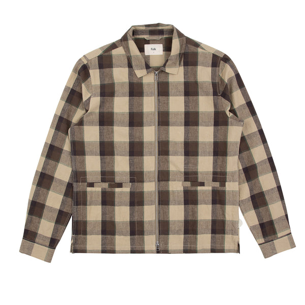 Signal Zip Jacket - Tan Maxi Check