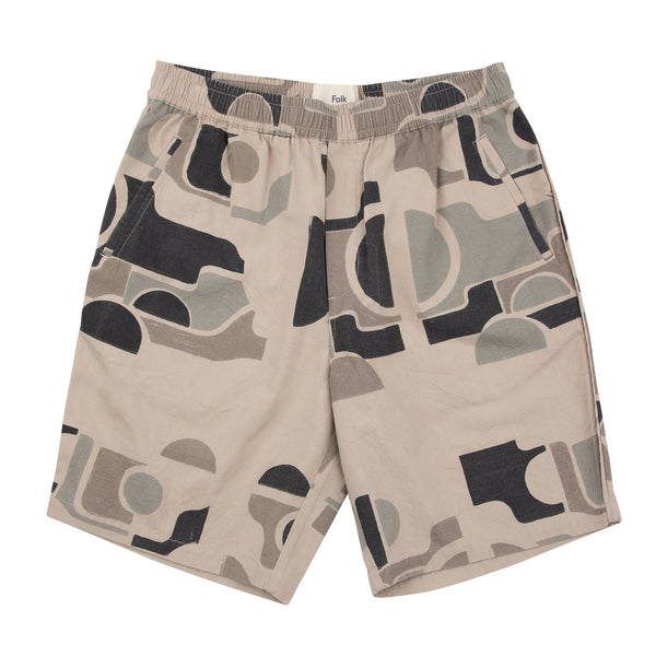 Assembly Short - Maxi Wave Print Stone