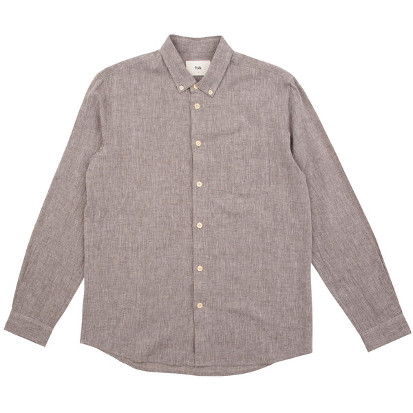 Relaxed Fit Shirt - Taupe Texture