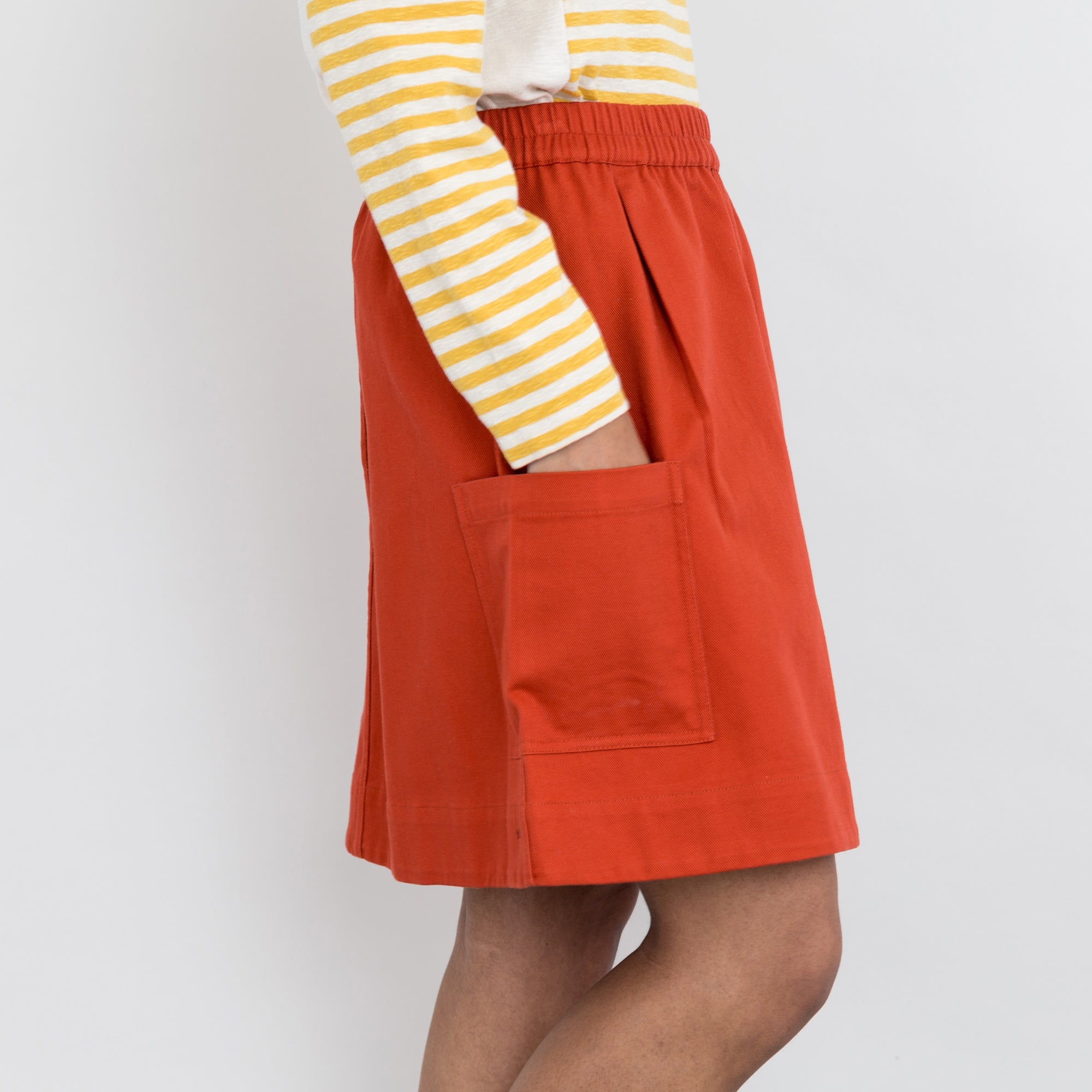 Folk | Patch Pocket Skirt - Minium Twill