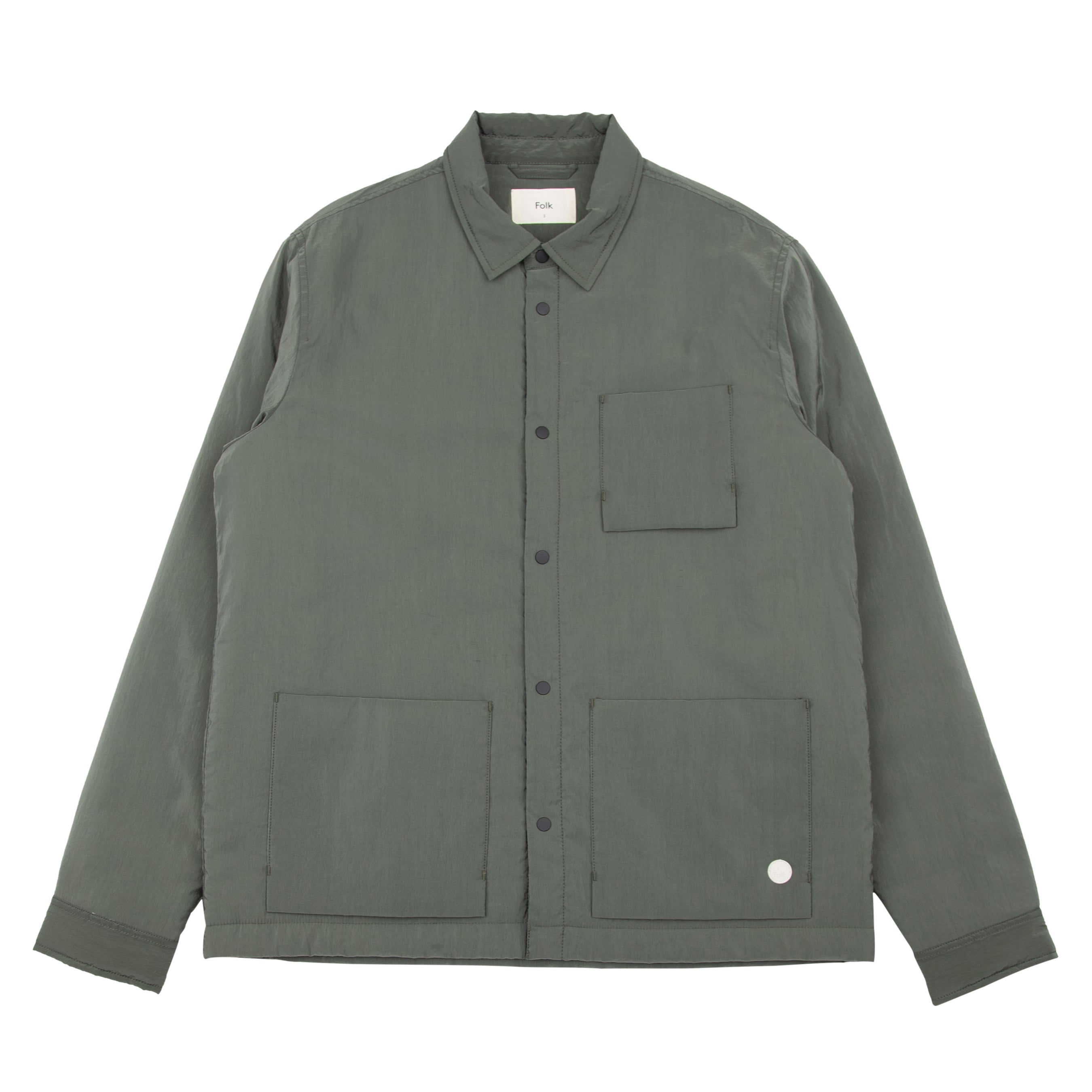 Folk | Wadded Assembly Jacket - Olive Nylon Texture