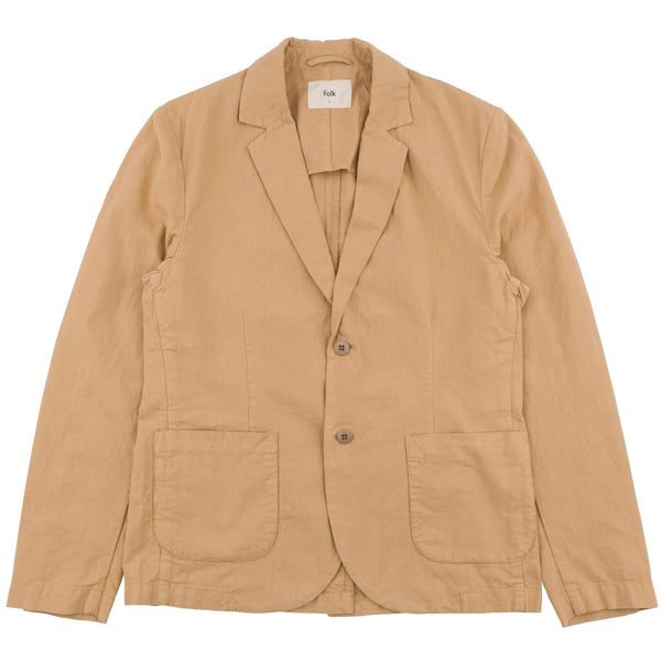Cotton Linen Blazer - Tan
