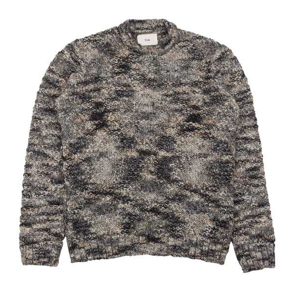 Mixed Yarn Crew - Slate Olive Mix