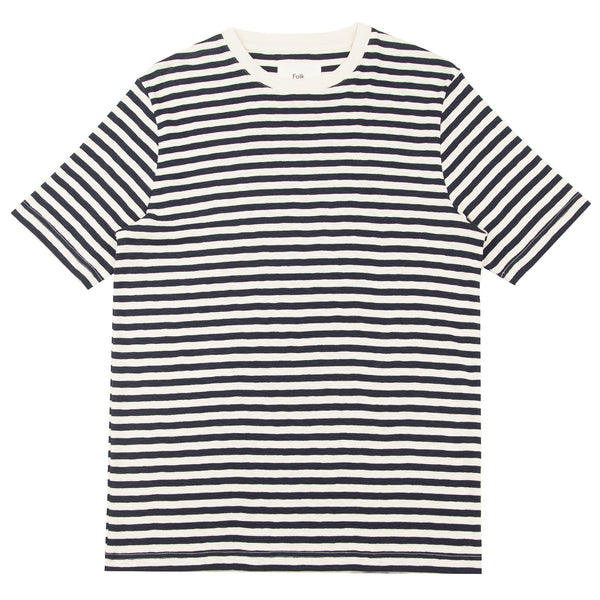 Classic Stripe Tee - Ecru Navy